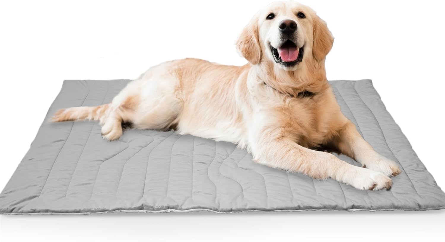 Dog Cooling Mat, 48" x 28" Reversible Pet Pad (Chilling & Self-Warming), Washable Self-Chill Mat, Non-Slip & Foldable for Crate, Kennel, Bed & Sofa – Grey