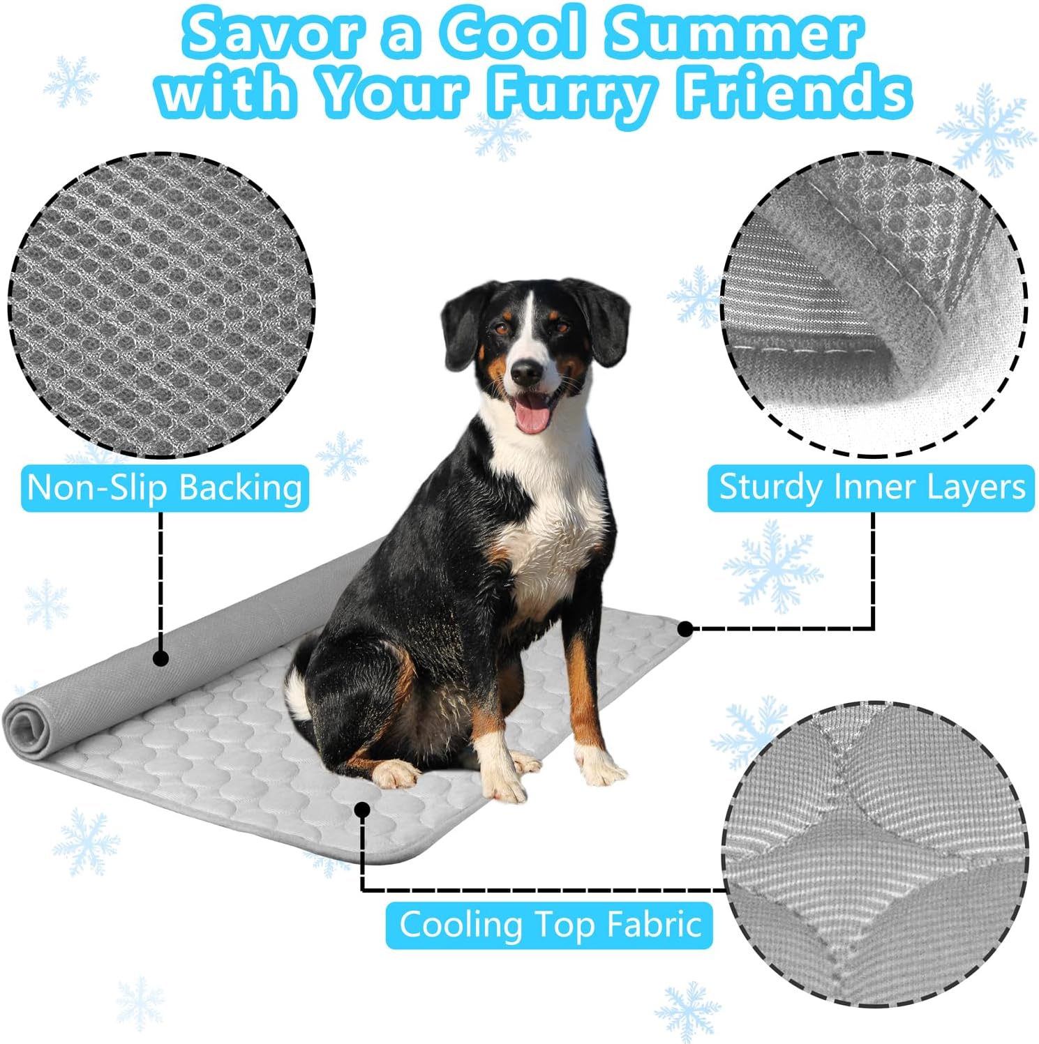 Dog Cooling Mat for Dogs, Pet Cooling Pad Bed for Dog Easy Washable for All Types of Pets and Perfect for Both Indoor and Outdoor Use, Including Car Seats 59" x 40"