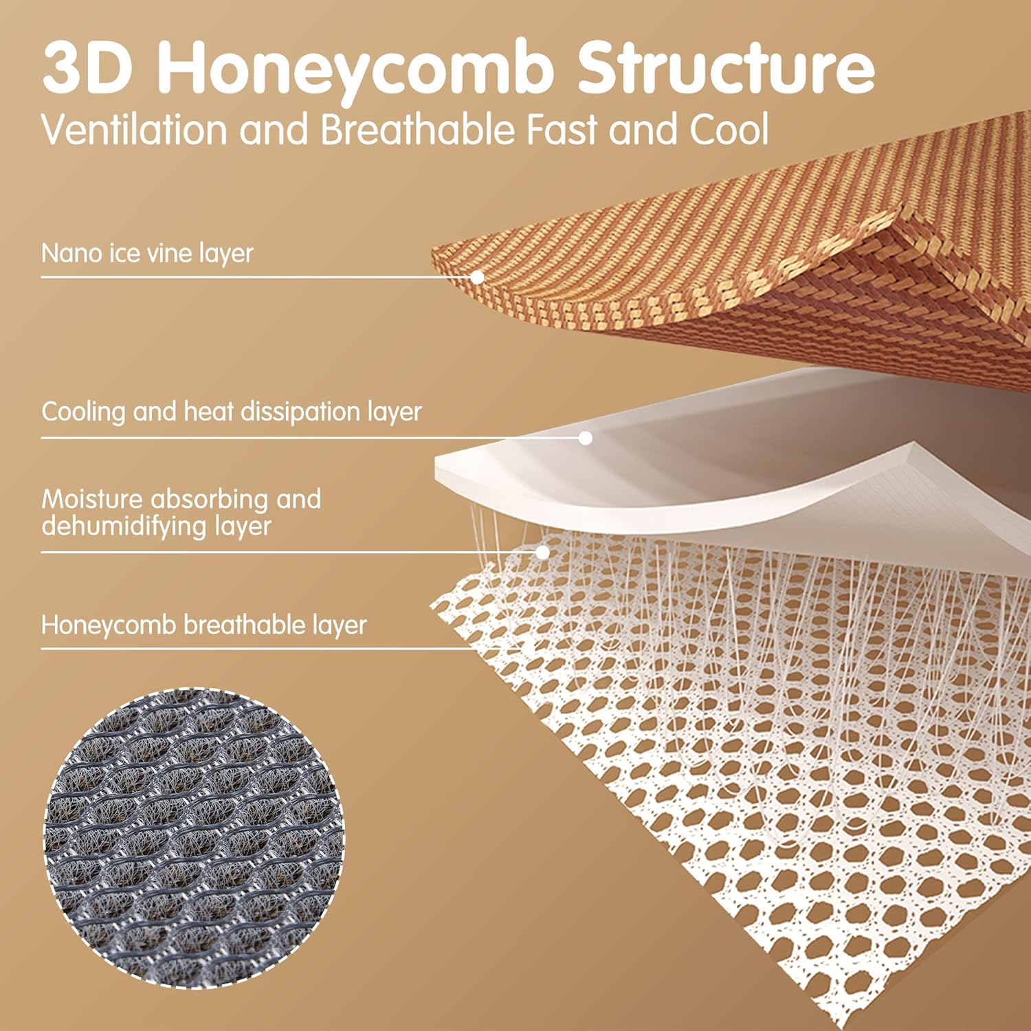 Summer Sleeping Mat, Foldabl Rattan Bed Mat Quick Cooling Topper Mat Double-Sided use for Home School Dormitory (Queen)