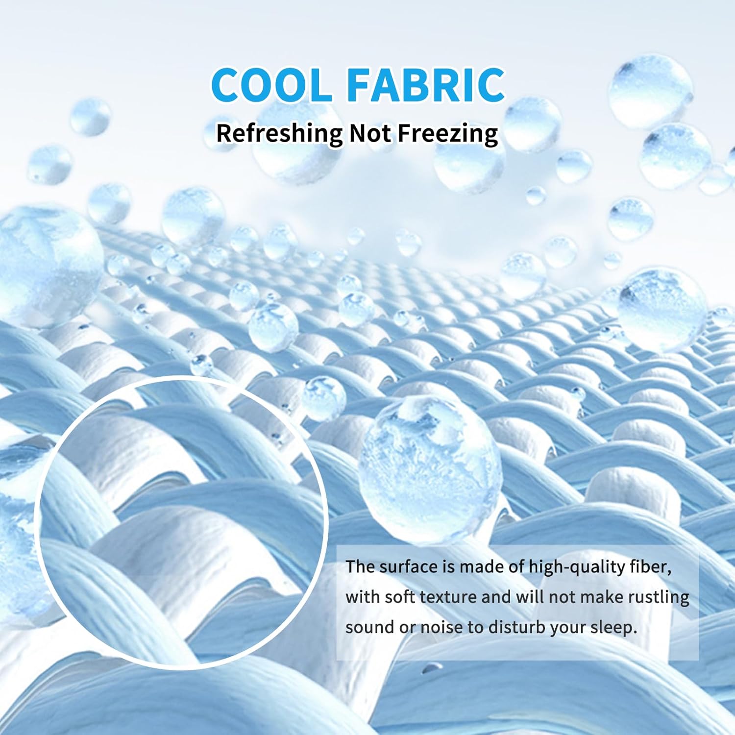 Cooling Mattress Pad for Hot Sleeper, Ultra Cold Tech Fiber Mattress Cover King Size, Breathable Noiseless Cooling Mattress Protector, 16'' Deep Pocket (Gray) - Ideal for Summer Refreshing Sleep