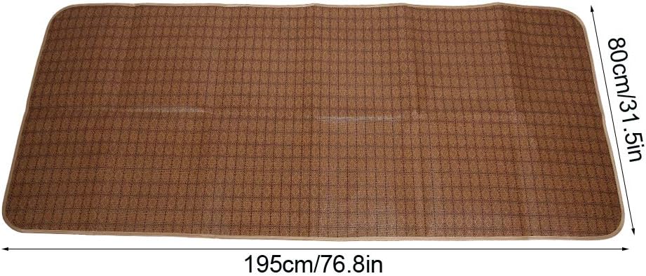 Summer Mattress, Home Quick Cooling Textile Rattan Mat Grid Fitted Bed Sheet Set Summer Bed Cover, Size 195x80cm/76.8x31.5in