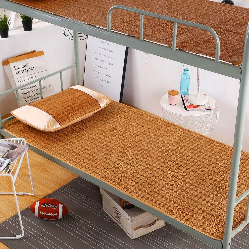 Summer Mattress, Home Quick Cooling Textile Rattan Mat Grid Fitted Bed Sheet Set Summer Bed Cover, Size 195x80cm/76.8x31.5in