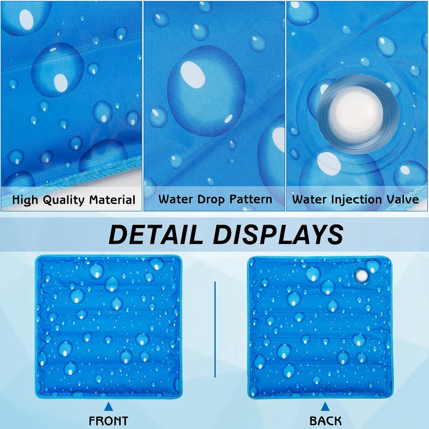 Dog Cooling Mat Water Injection Pet Cooling Pads Dogs & Cats Pet Cooling Blanket for Outdoor Car Seats Beds