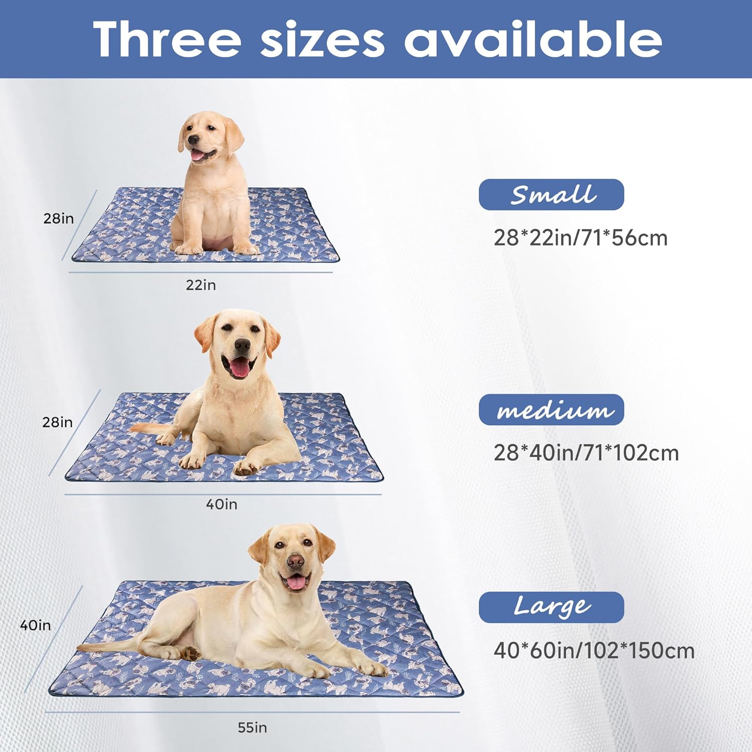 Dog Cooling Mat, Washable Dogs Cats Pet Non-Toxic Cooling Pads Summer Sleeping Kennel Mats，Pet Self Cool Ice Blanket for Indoor & Outdoor Dog Beach Essentials Large