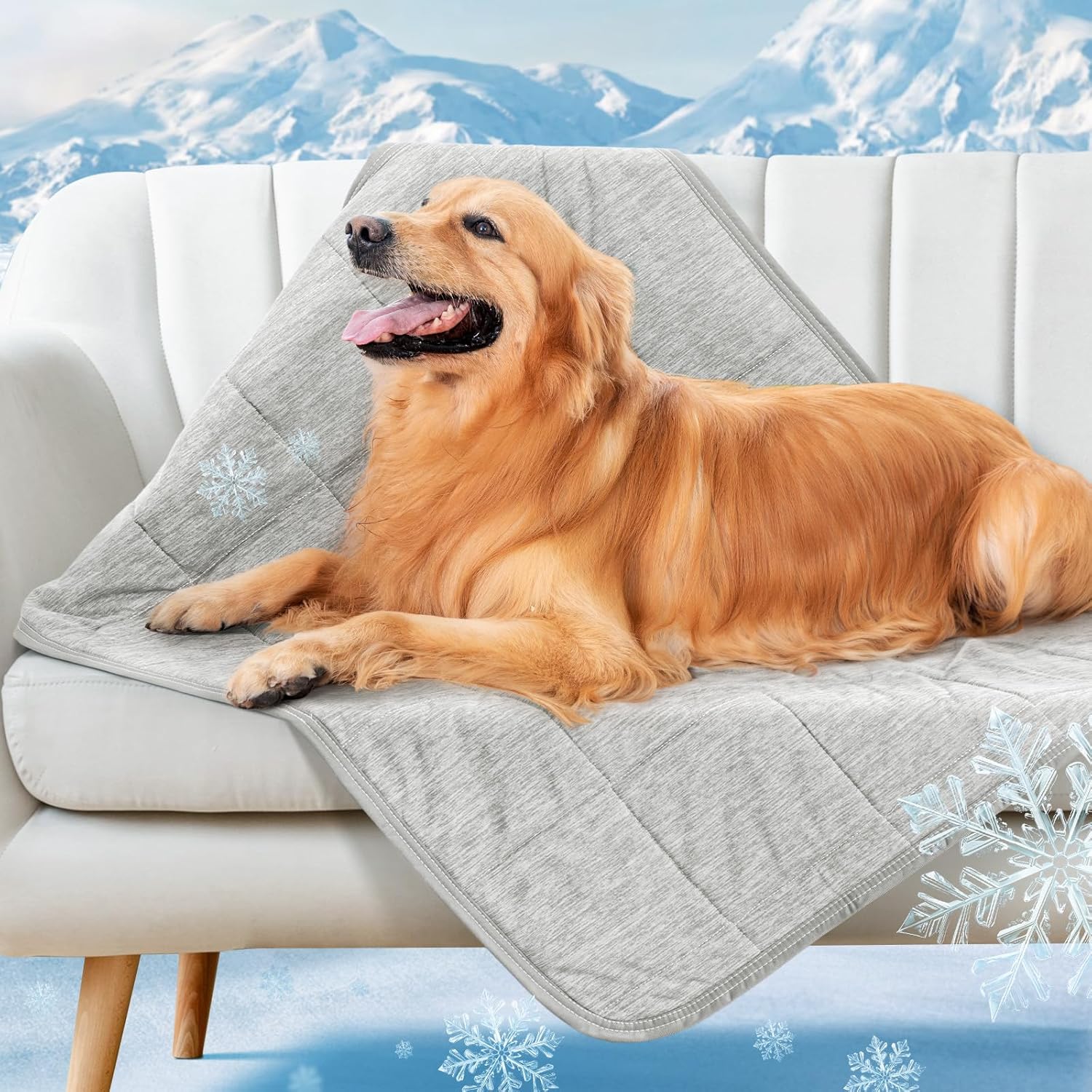 Cooling Blanket for Dogs, 0.4>Q-Max Washable Dog Cooling Blanket, Soft and Lightweight Dog Cooling Mat for Summer, Suitable for Bed Cover Couch Sofa, Protect Furniture