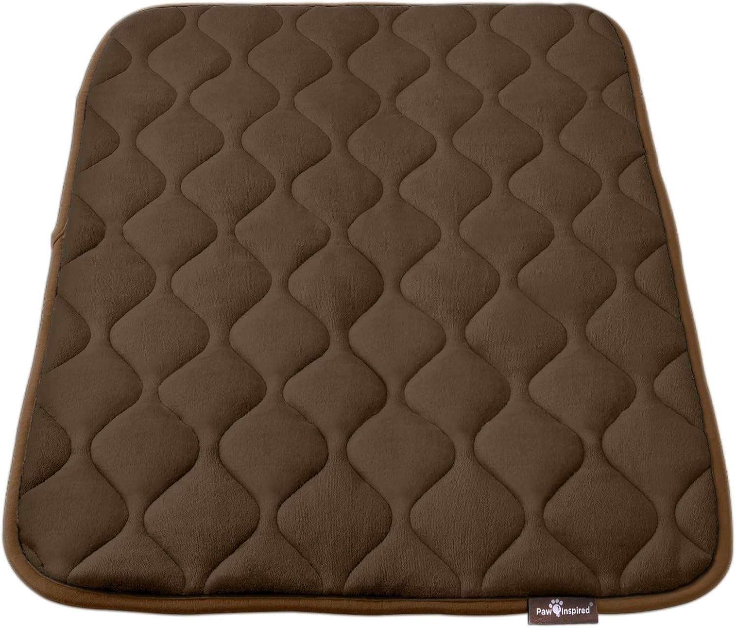 Washable Padded Crate Mats for Dogs | 35” x 22” Pad, Fits 36-inch Kennels | Leakproof, Waterproof Bottom, Plush Pet Beds (Dark Brown)