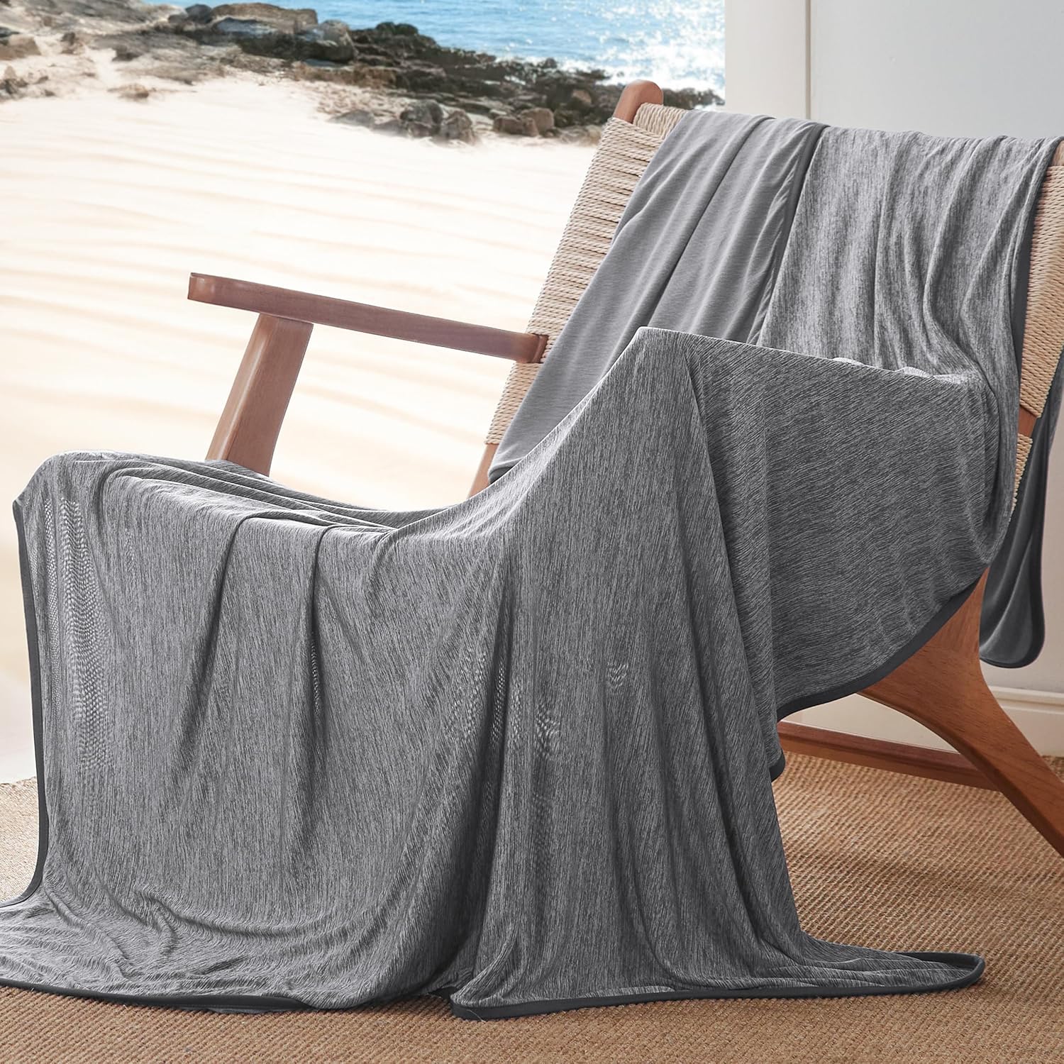 Cooling Blanket for Hot Sleepers - Spring Summer Throw Blanket for Bed, Arc-Chill Lightweight Summer Bedding Gifts, Cool Thin Ice Cold Comfort Throws with Rayon Derived from Bamboo, 50x70