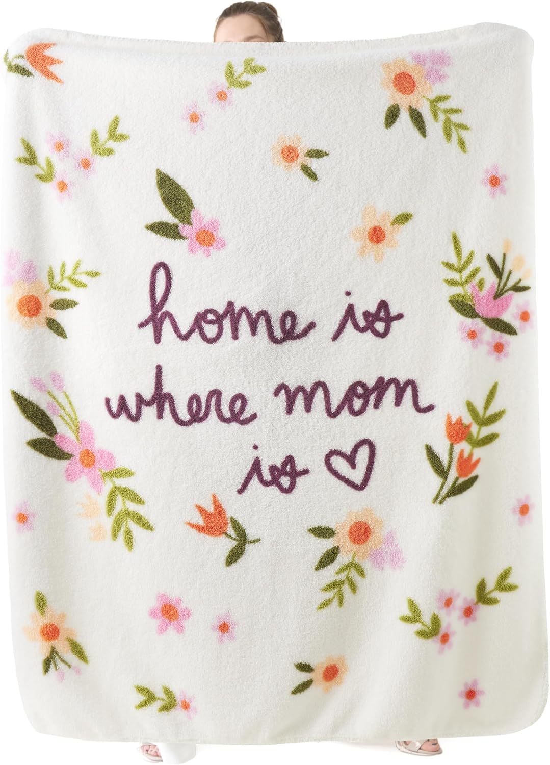 Super Soft Warm Blanket for Mom - Lightweight Mom Blankets as Birthday Gifts for Mother, Wife, Grandma from Daughter, I Love You White Throw 50"x60"