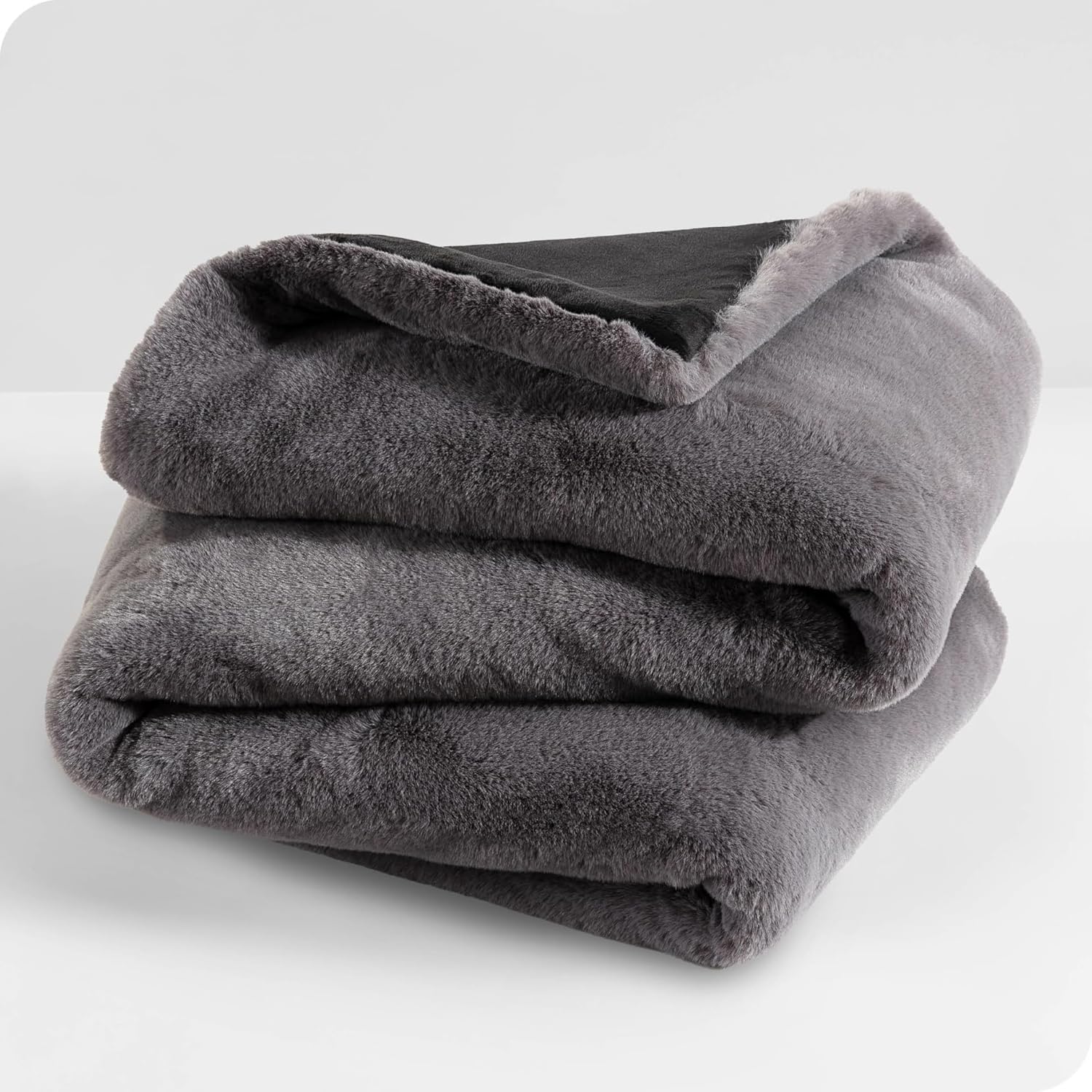 Faux Fur Blanket - Ultra-Soft Luxurious - Cozy Warm Throw for Couch, Sofa, Chair, Bed - Fuzzy Fluffy Super Soft - Decorative Bed Blanket, 60x47 inches (Throw, Dark Grey)