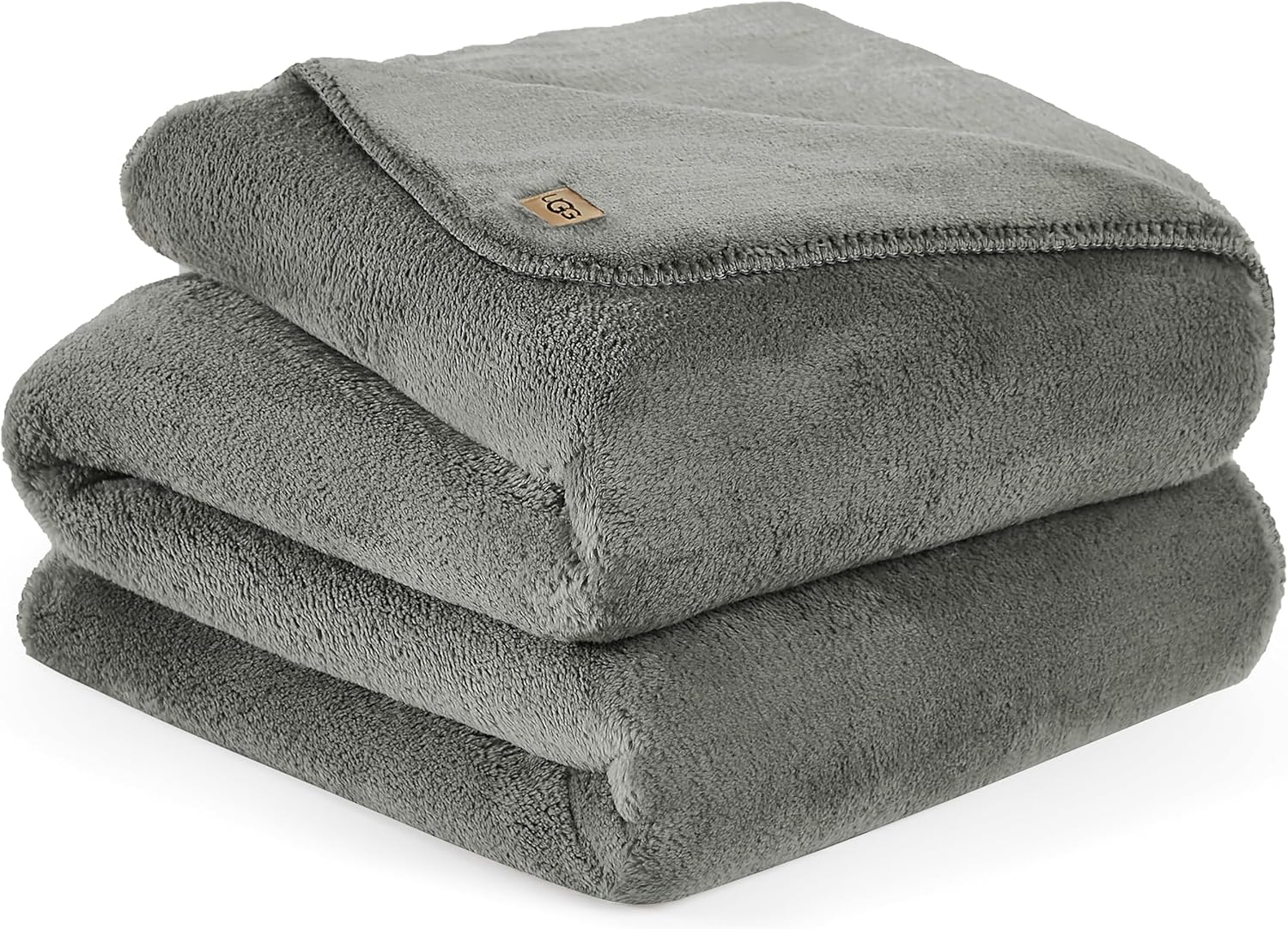 Whitecap Plush Throw Blanket Fleece Lightweight Soft Cozy Throw for Couch Luxury Home Decor for Living Room Machine Washable Hypoallergenic Flannel Blankets, 50-inch x 70-inch, Light Grey Seal