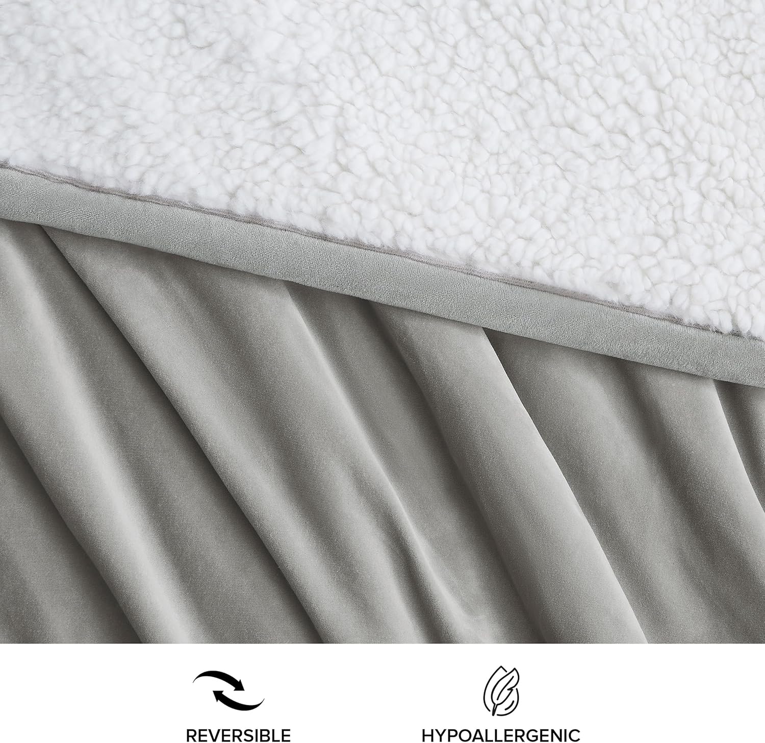 Bliss Throw Blanket Plush Soft Fleece Fluffy Blankets for Bed or Couch Oversized Warm Reversible Machine Washable Medium Weight Home Decor Giftable Throw, 50-inch x 70-inch, Seal Grey