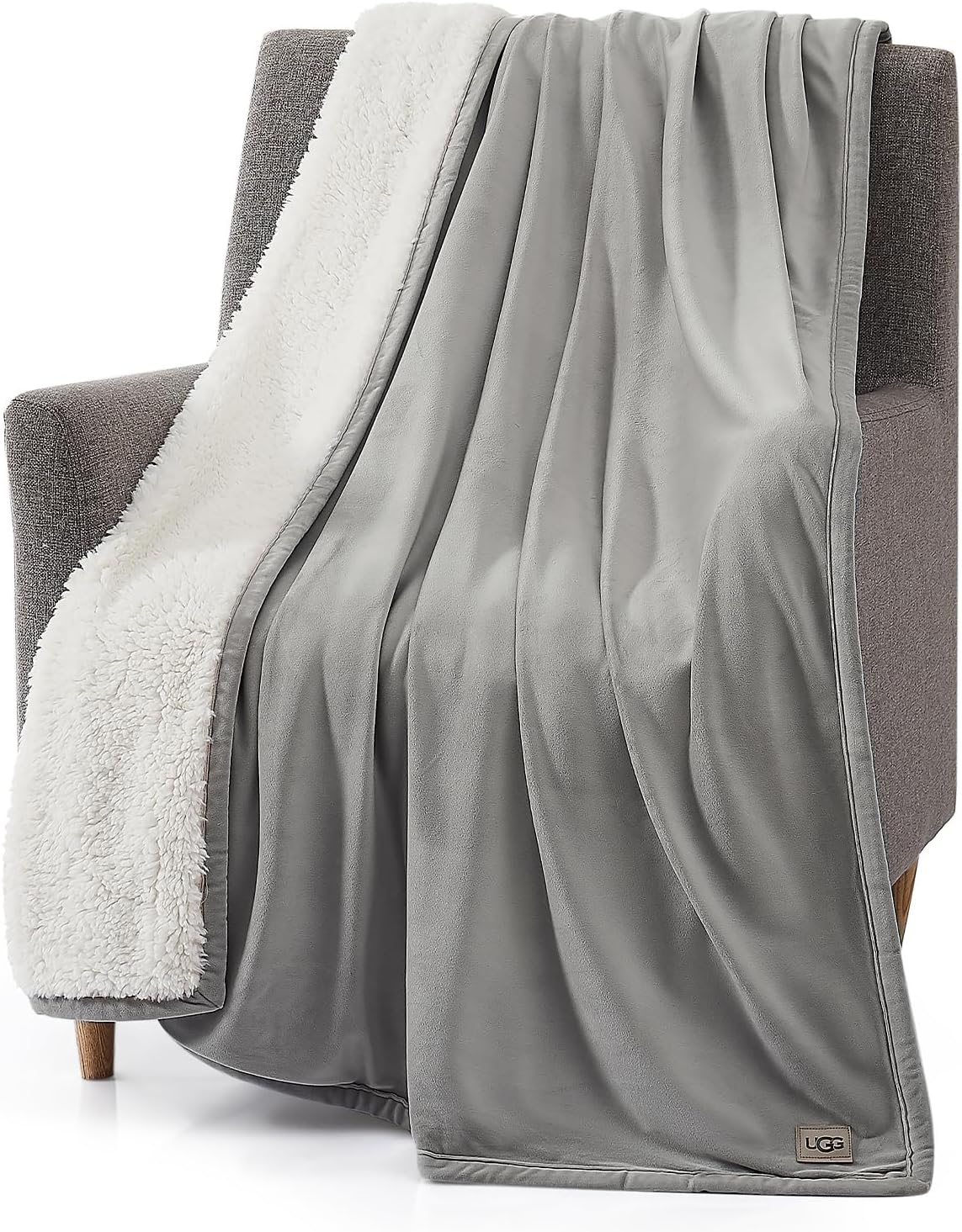 Bliss Throw Blanket Plush Soft Fleece Fluffy Blankets for Bed or Couch Oversized Warm Reversible Machine Washable Medium Weight Home Decor Giftable Throw, 50-inch x 70-inch, Seal Grey