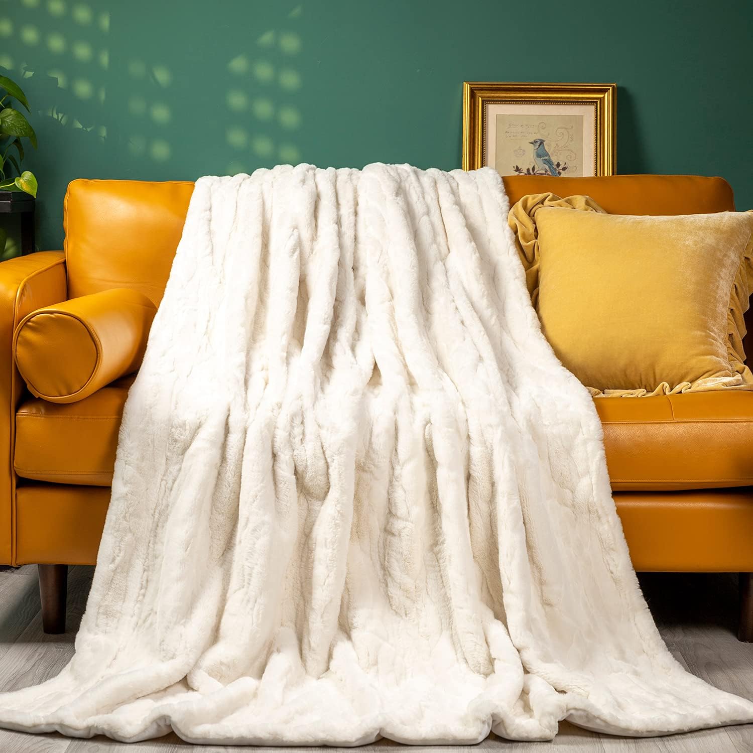 Comfy Blanket Ultra Soft Throw Blanket Fuzzy Cozy Fluffy Blanket for Bed Couch and Living Room Sofa,Chair for Sping and Summer,50x60 inches Off White