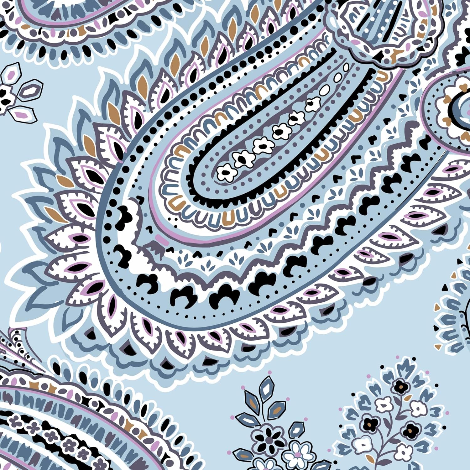 Plush Fleece Travel Blanket with Trolley Sleeve, Soft Sky Paisley
