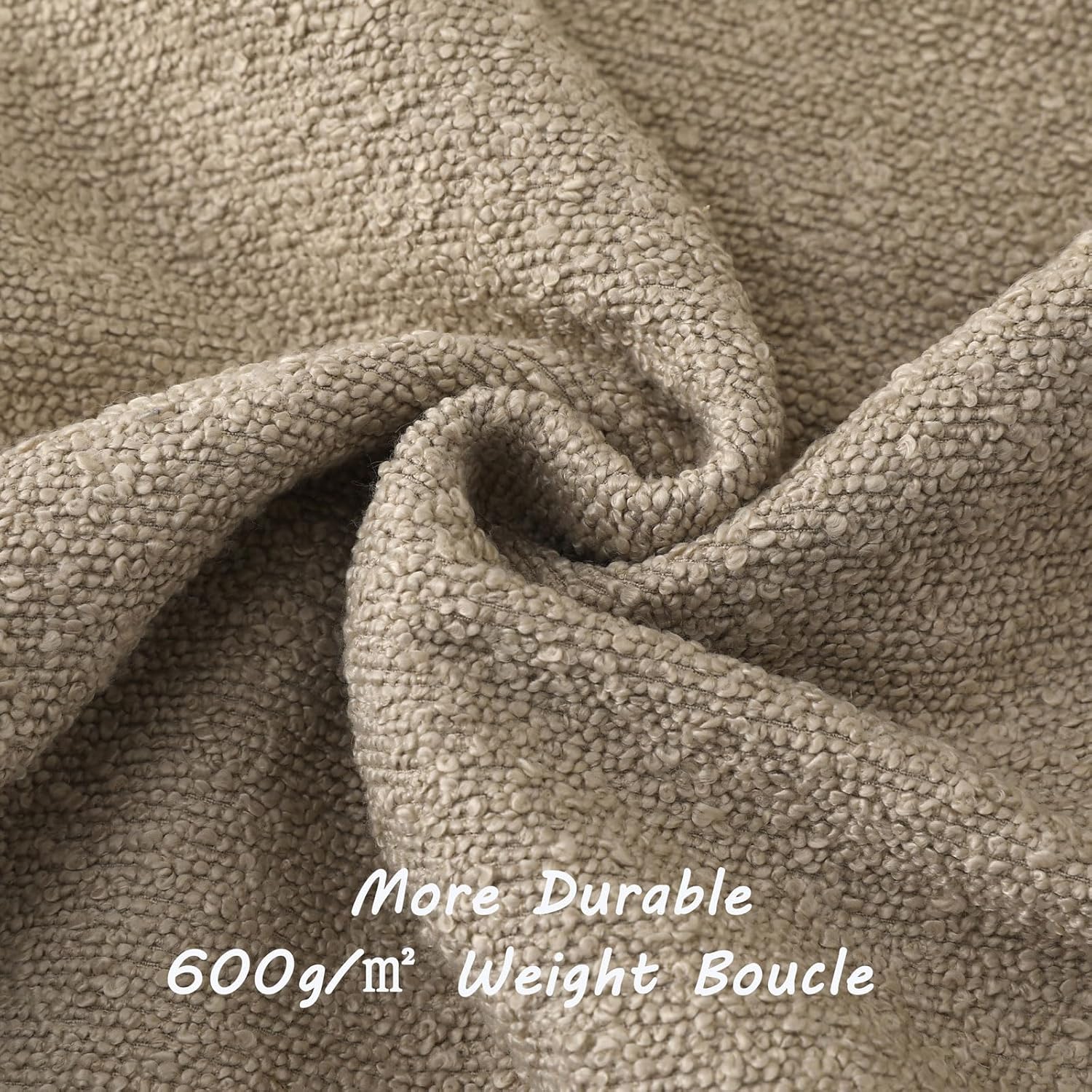 Pack of 2 Oatmeal Boucle Accent Decorative Throw Pillow Covers,18x18 Inch Soft Solid Textured Cushion Case,Home Decor for Couch Bed Living Room