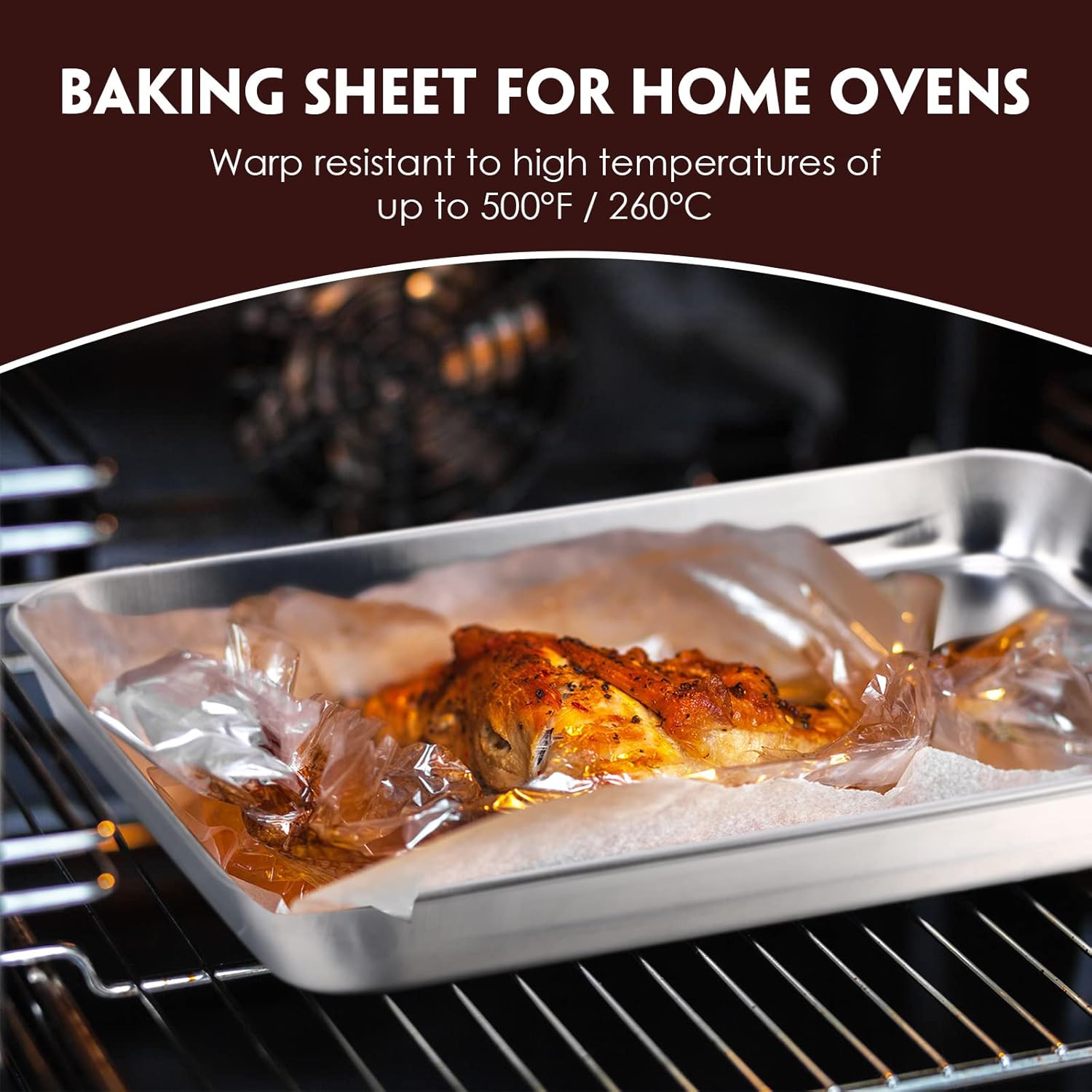 12 Pieces Baking Sheet Pan Cookie Sheet Set for Oven Stainless Steel Trays Nonstick Small Serving Tray Cake Toaster Metal Food Trays, Oven and Dishwasher Safe(10 x 8 x 1 Inch)
