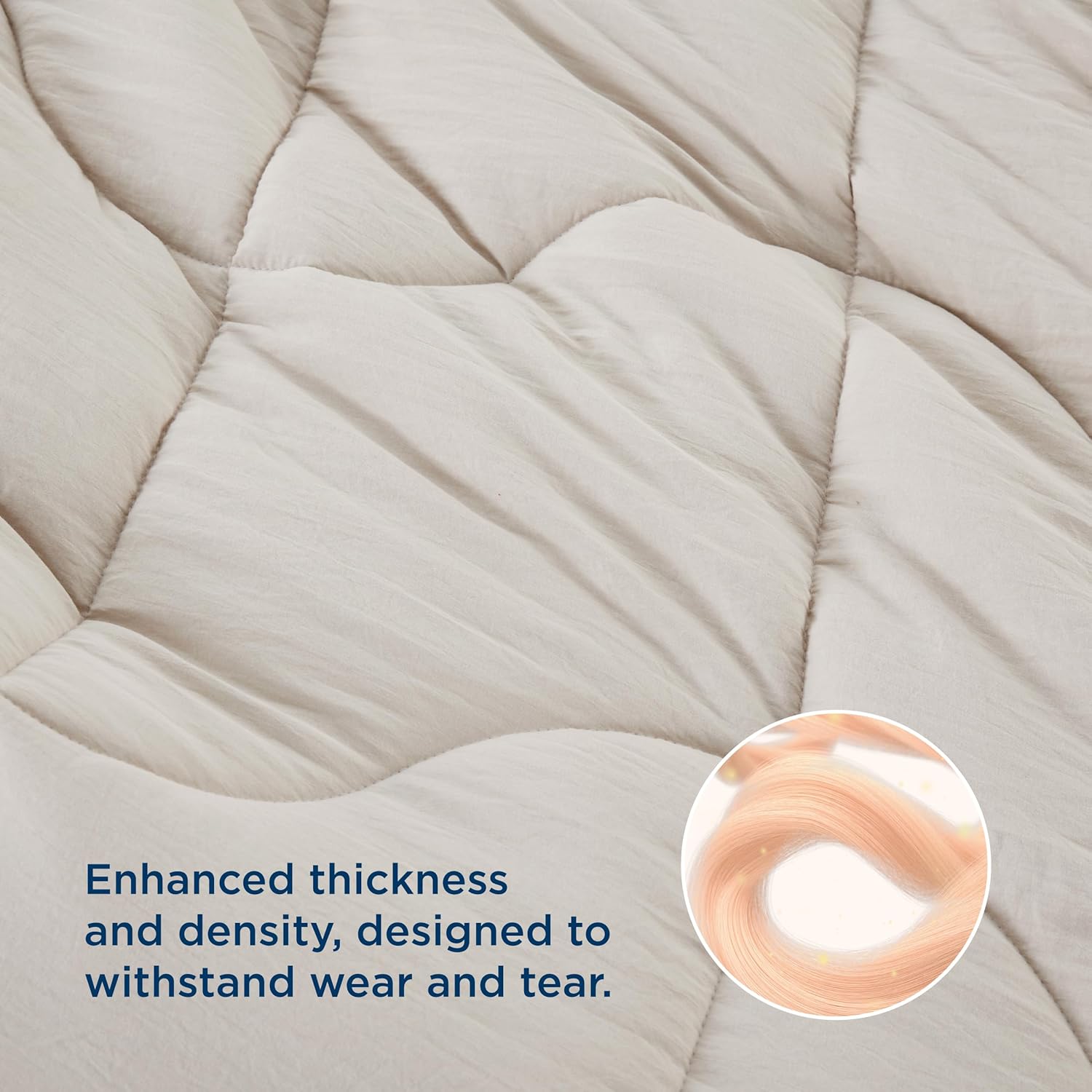 Comforters Queen Size - Down Alternative Comforter for All Season, GentleSoft™ Prewashed Duvet with 4 Tabs, Lightweight & Warm Bedding - Machine Washable, Linen, Queen, 88x88 Inches