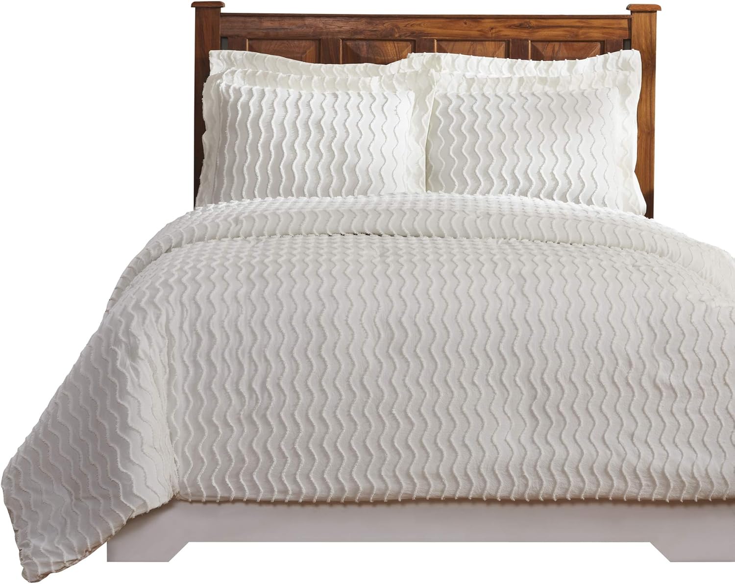 100% Cotton Bed Comforter Collection, Isabella Comforter Design in Ivory, King Size - Cotton Tufted, Unique Luxury Bedding Comforter Sets, Machine Washable & Tumble Dry