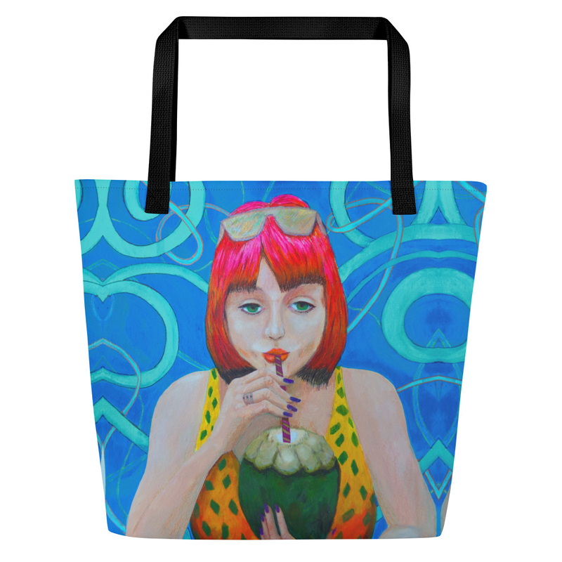 Large Tote Bag "Coconut Joy" 16"x20"