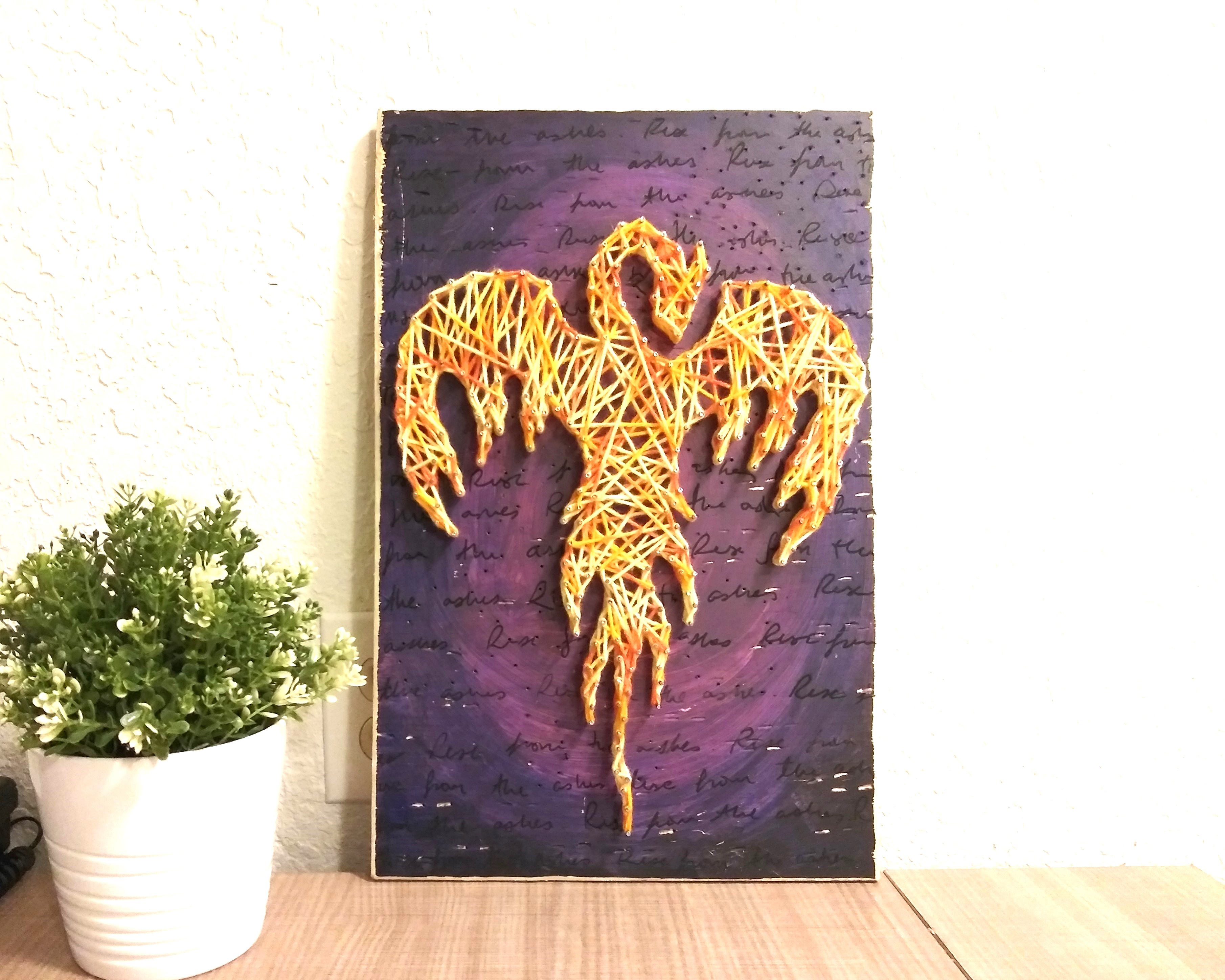 Phoenix  wall art "Rise from the ashes"  String art