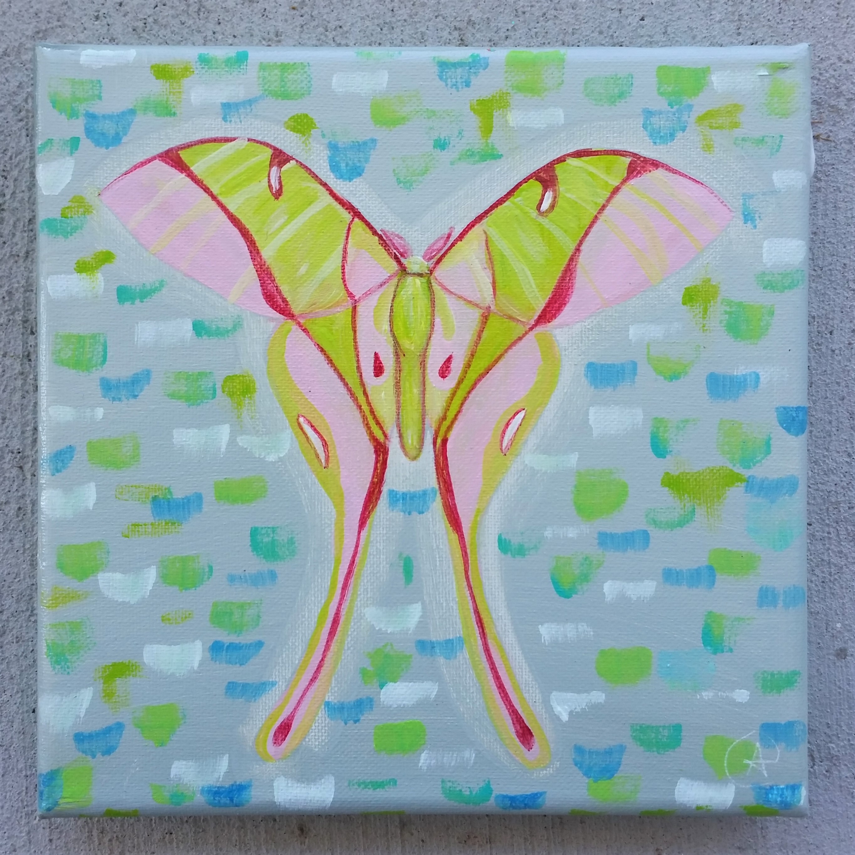 Pink Spirit Moth Painting  by Eileen A Art