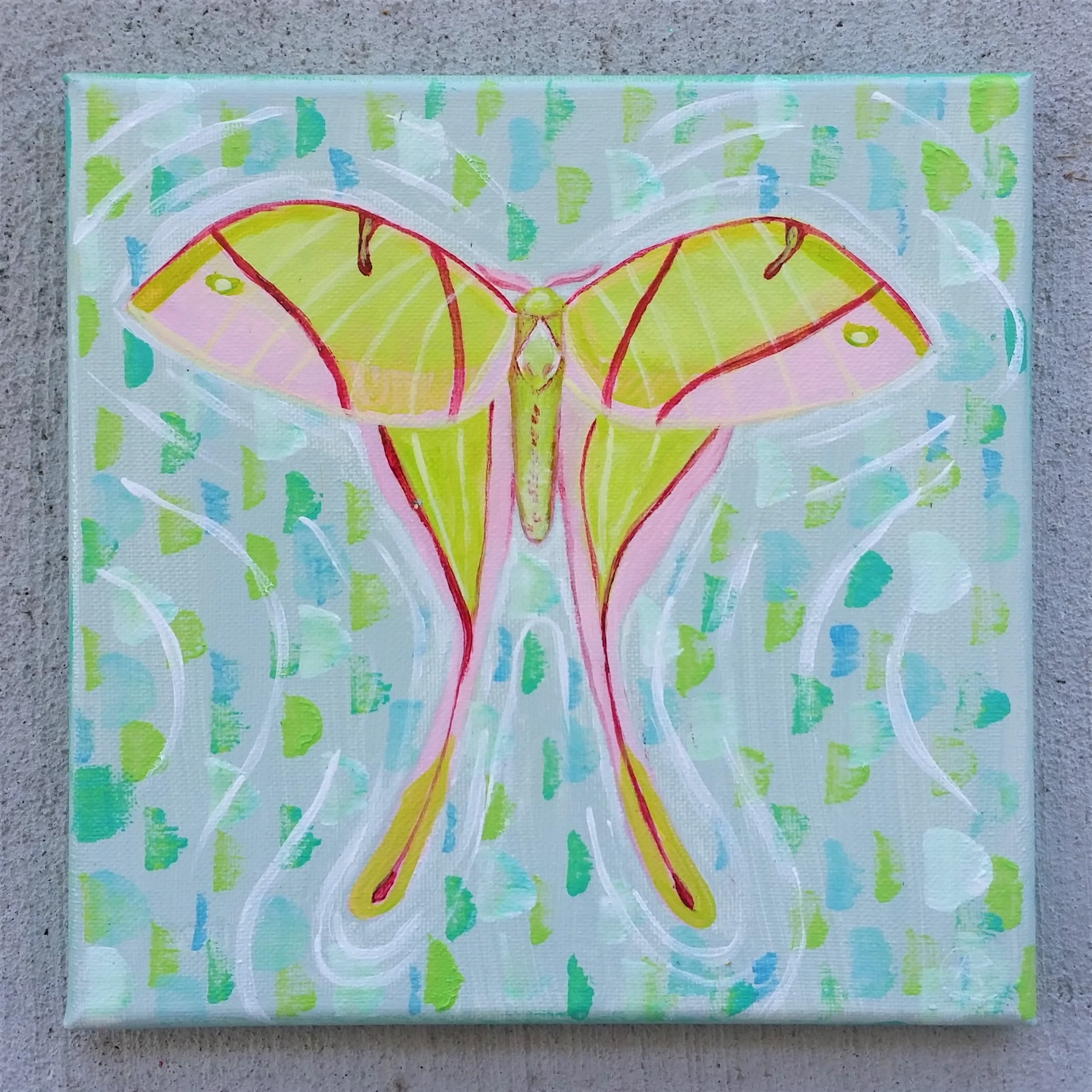 Pink Spirit Moth Painting  by Eileen A Art