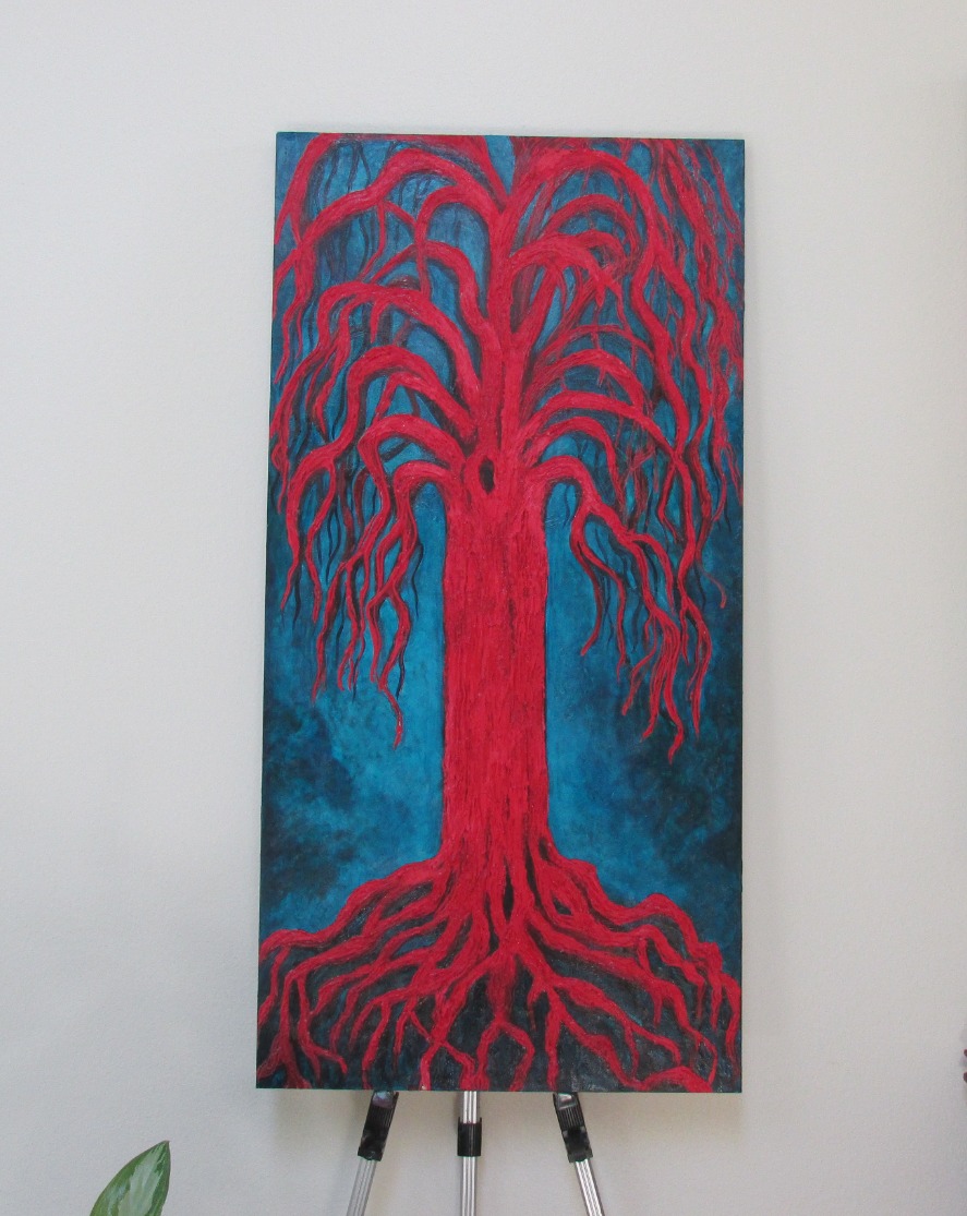 Tree art "The red tree" by eileenaart