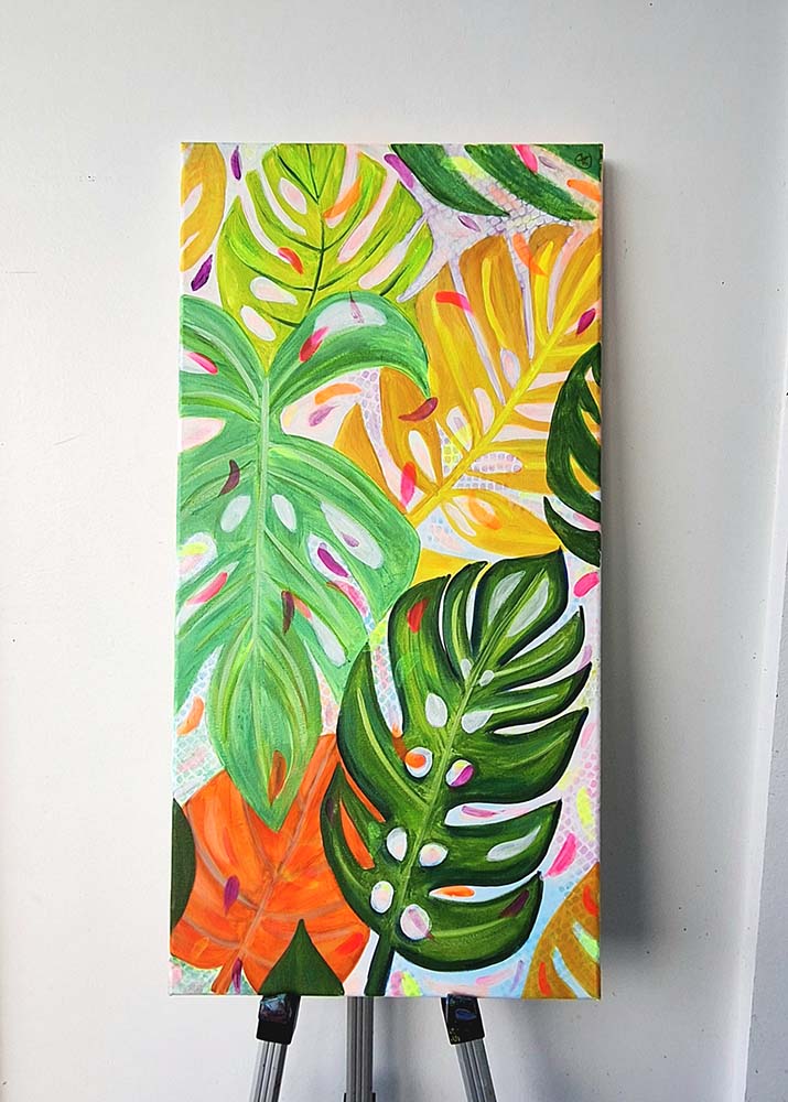 Tropical Leaf Canvas Painting
