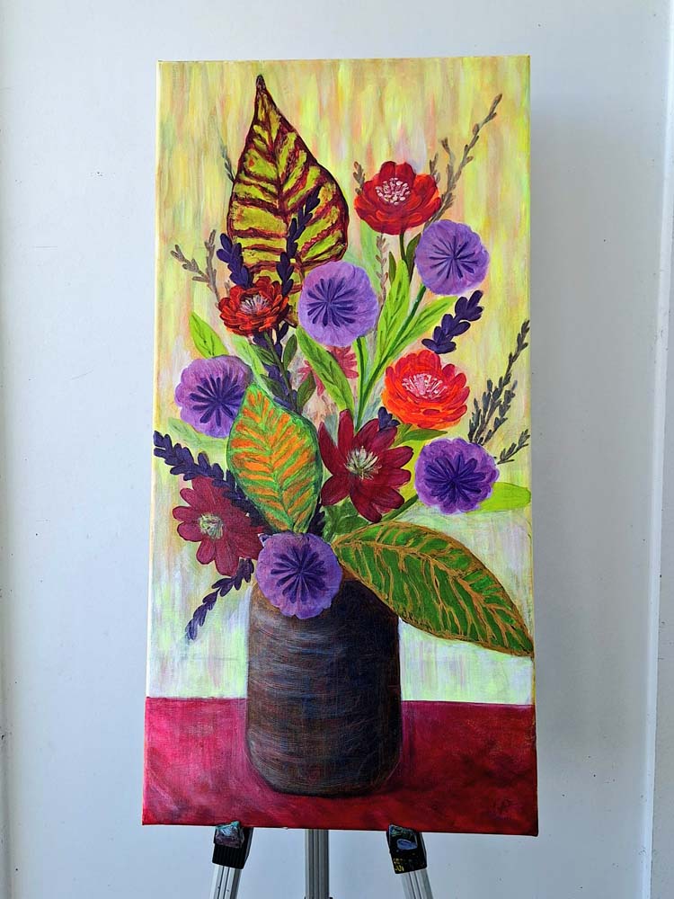 Purple and pink flower bouquet