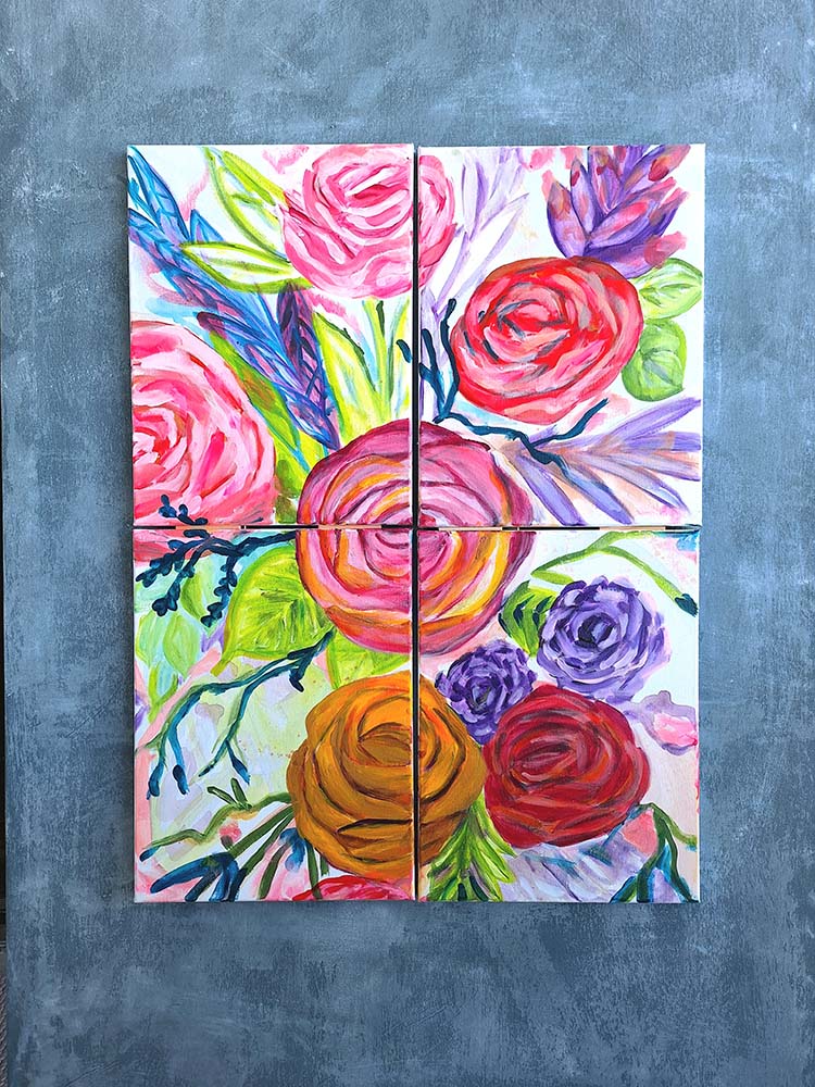 Large Floral Paintings by Eileen A Art