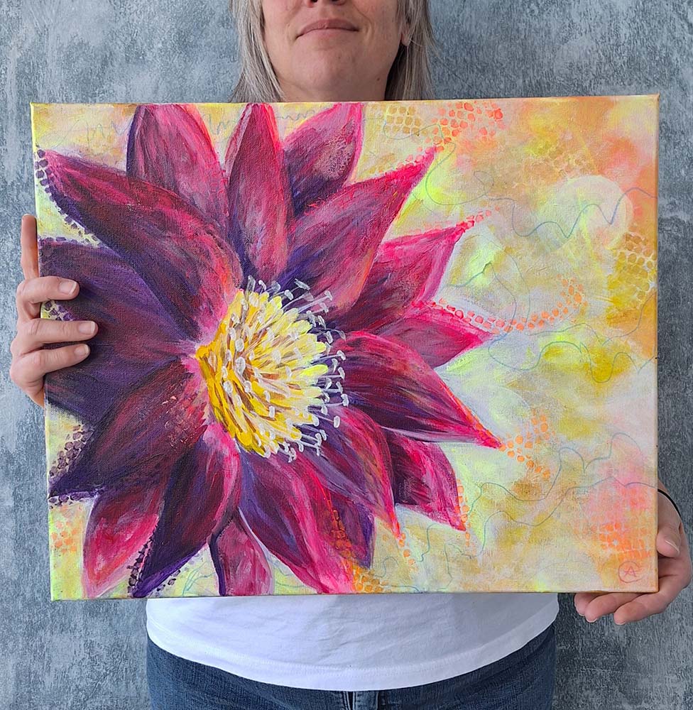 Flower painting by Eileen A Art