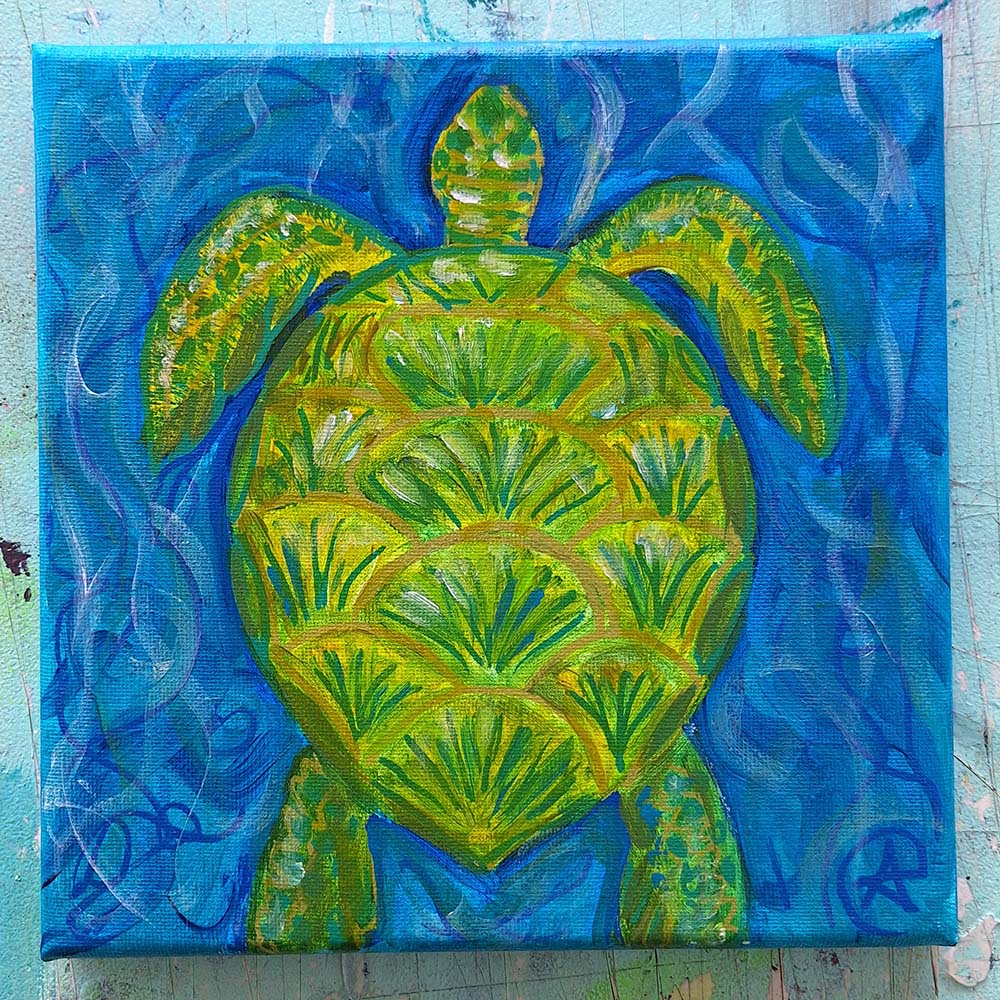 Green Sea Turtle Painting