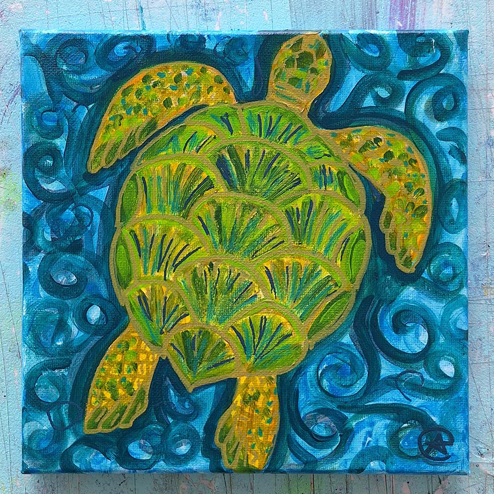 Green Sea Turtle Painting