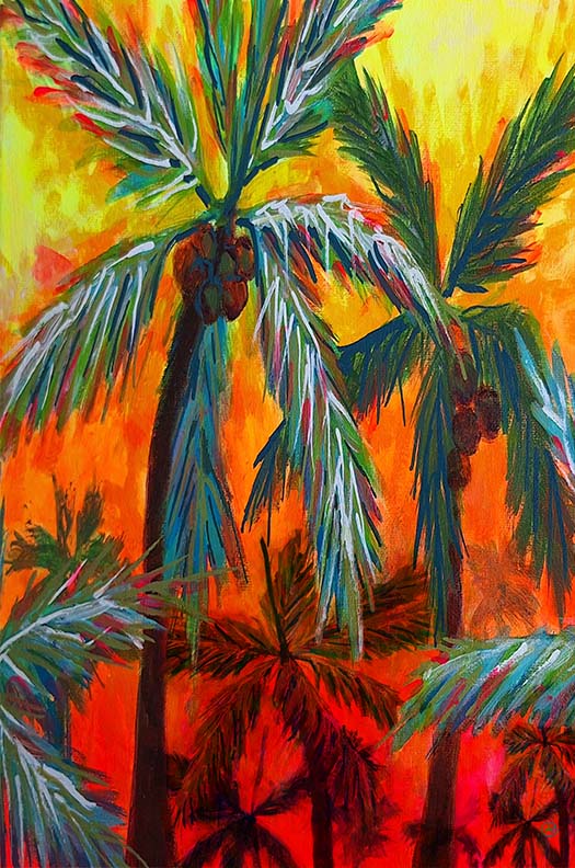 Tropical Palm Tree Painting-Digital Download