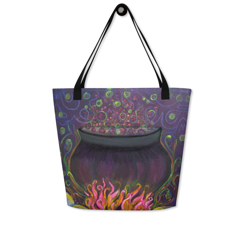 Large tote bag Cauldron art