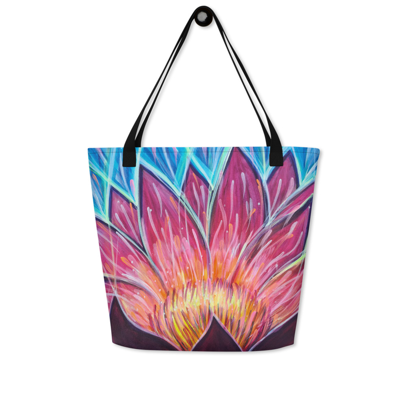  Large Tote Bag-Lotus Flower-16"x20"