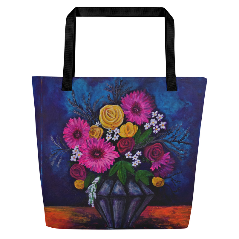  Large Tote-Fall flowers-Bag 16"x20"