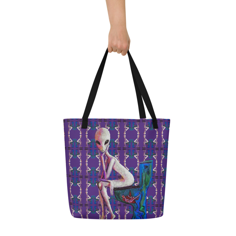 Large Tote Bag- Alien-16"x20"