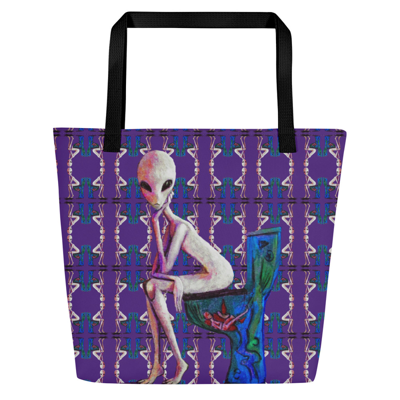 Large Tote Bag- Alien-16"x20"