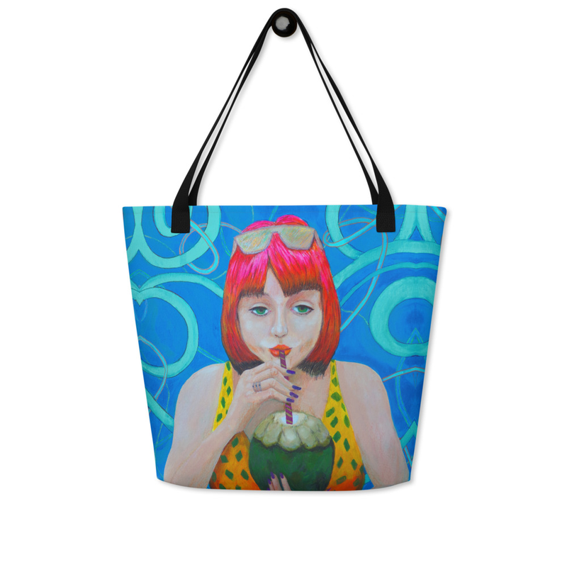 Large Tote Bag "Coconut Joy" 16"x20"