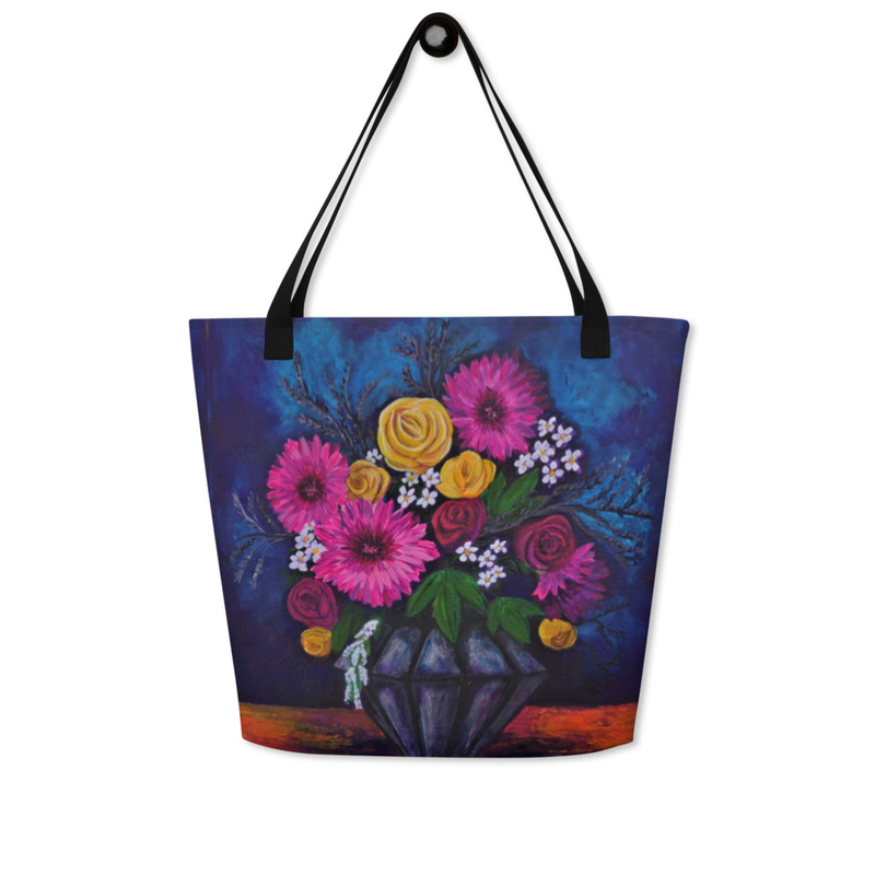  Large Tote-Fall flowers-Bag 16"x20"