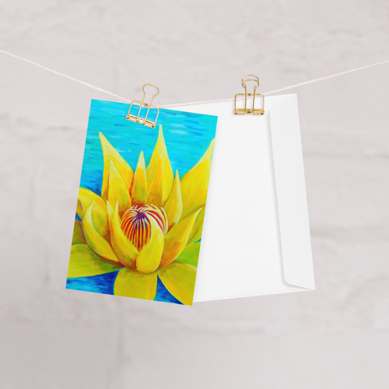 Greeting card- Yellow water lily