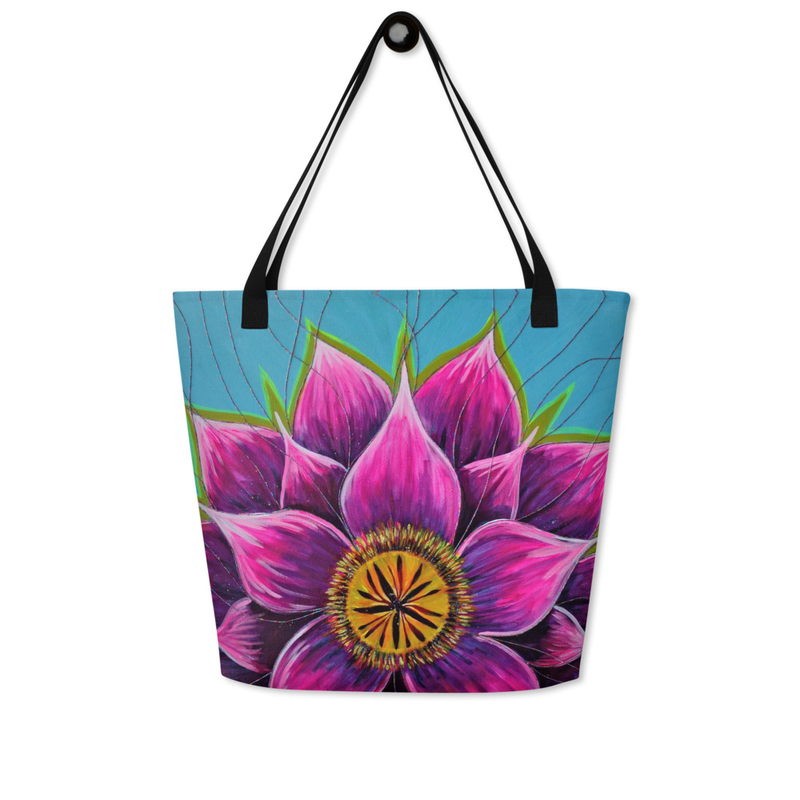 Large Tote  Lotus flower 16" x20"