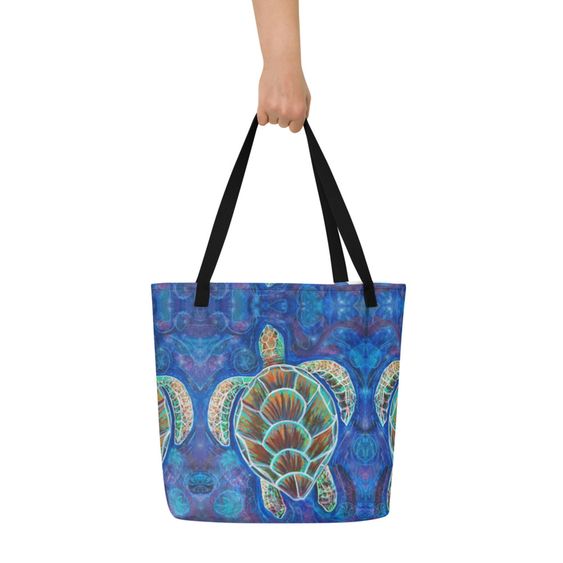 Large Tote Bag- Sea Turtle - 16"x20"