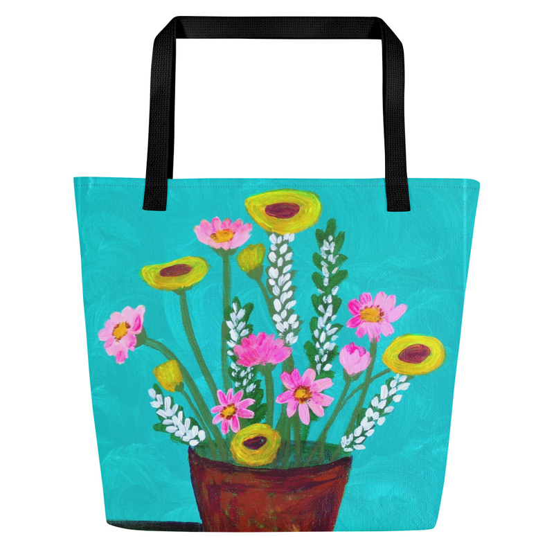 Large Tote Bag Flowers