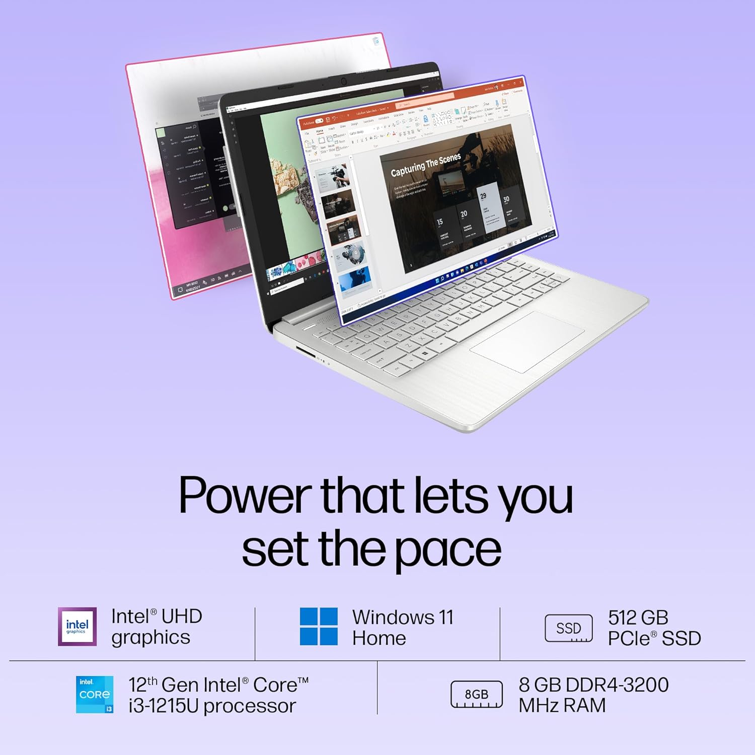 HP 14s-dp5138tu I3-12th Gen | 8GB RAM | 512 SSD | Win 11 SL | MSO21 | 14" FHD IPS Display | Natural Silver,