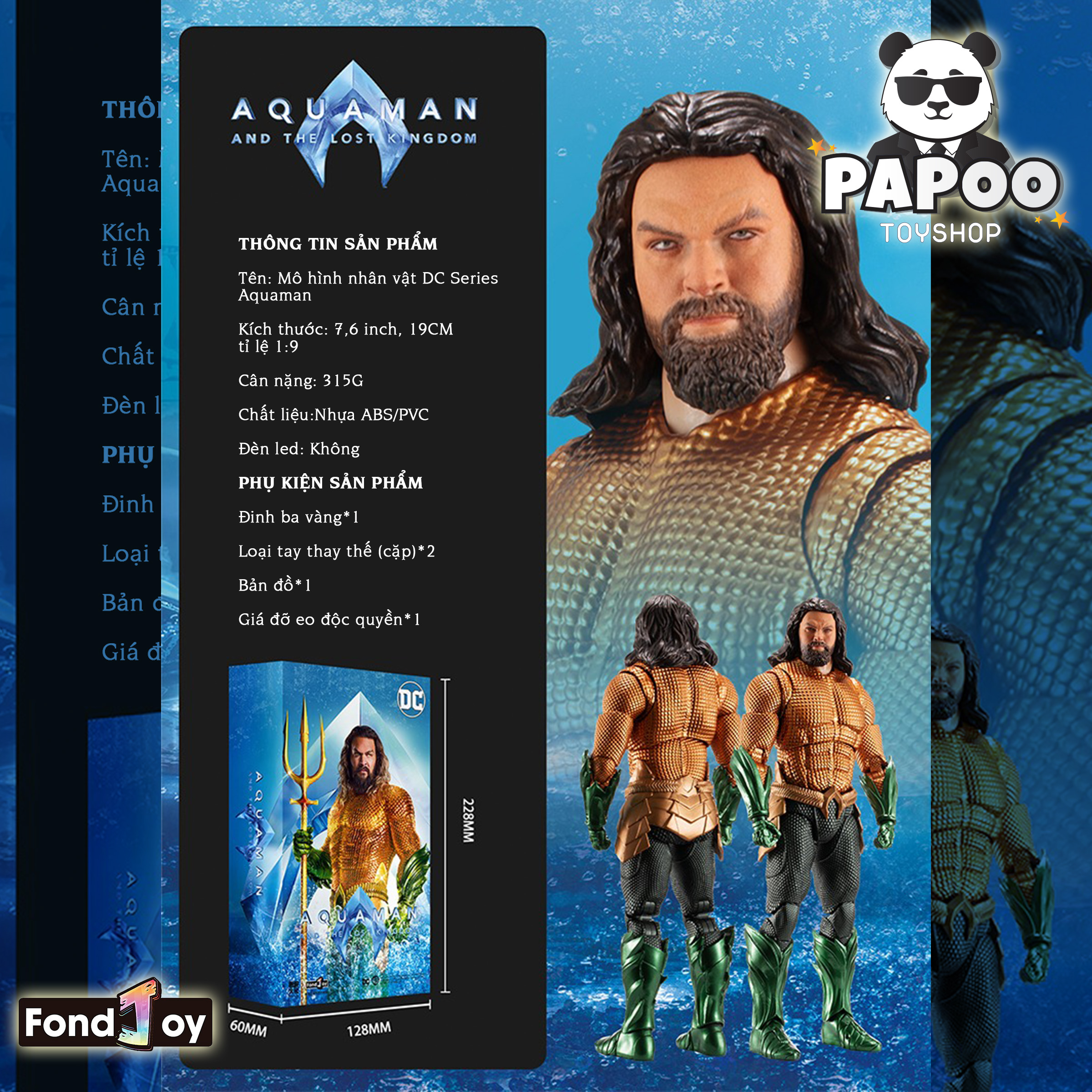 FondJoy Aquaman action figure 1/9 19.5cm