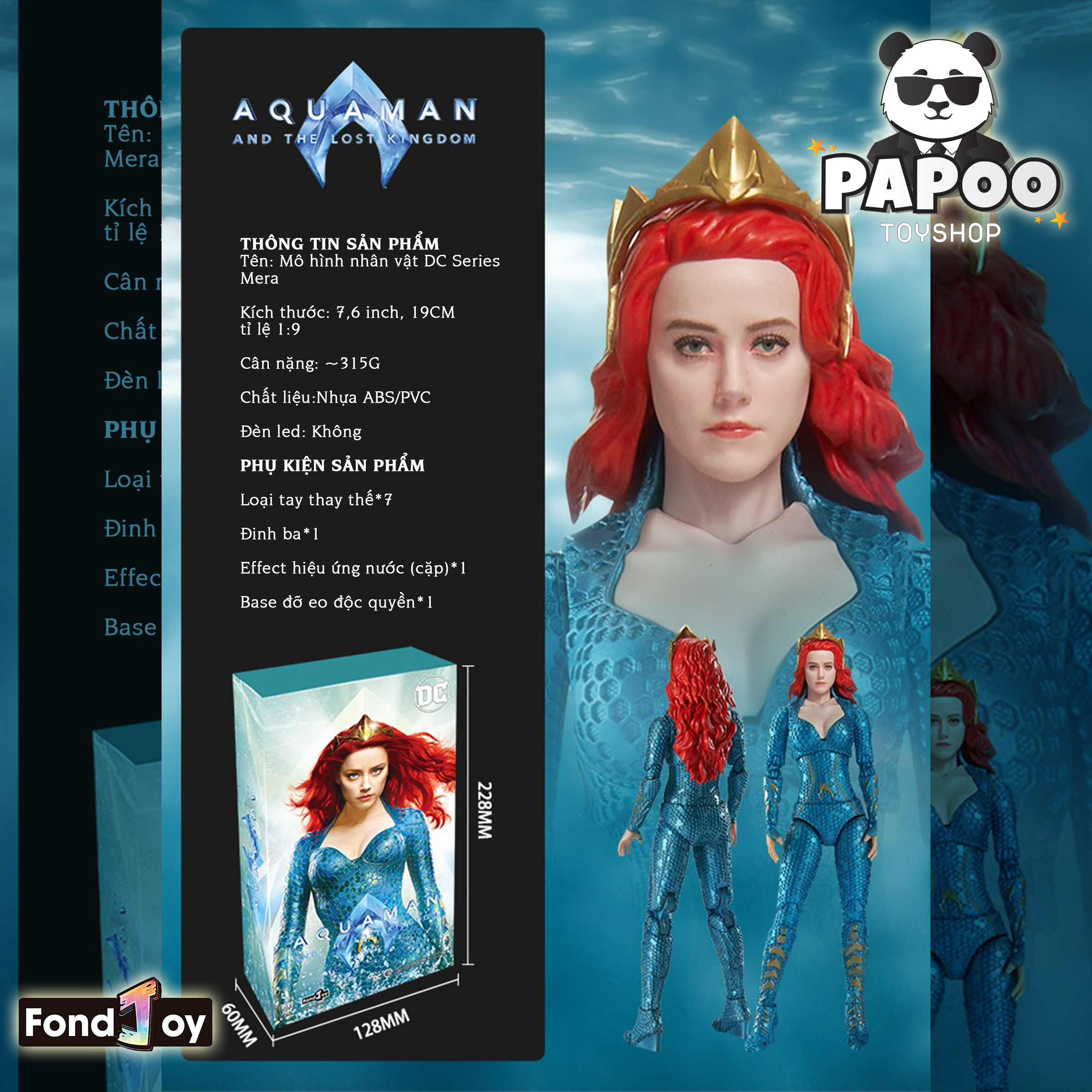 FondJoy DC Aquaman Mera action figure 1/9 19cm