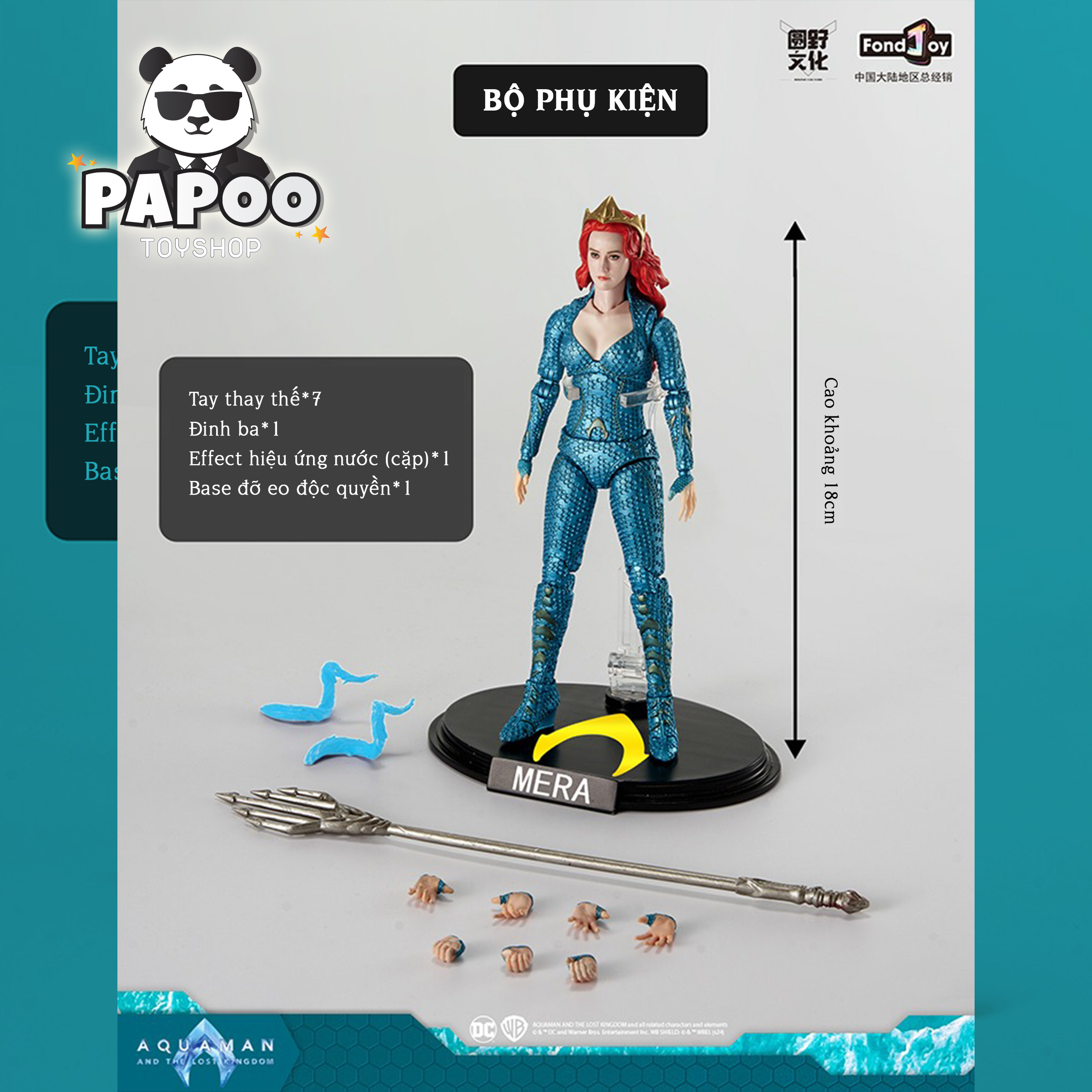 FondJoy DC Aquaman Mera action figure 1/9 19cm