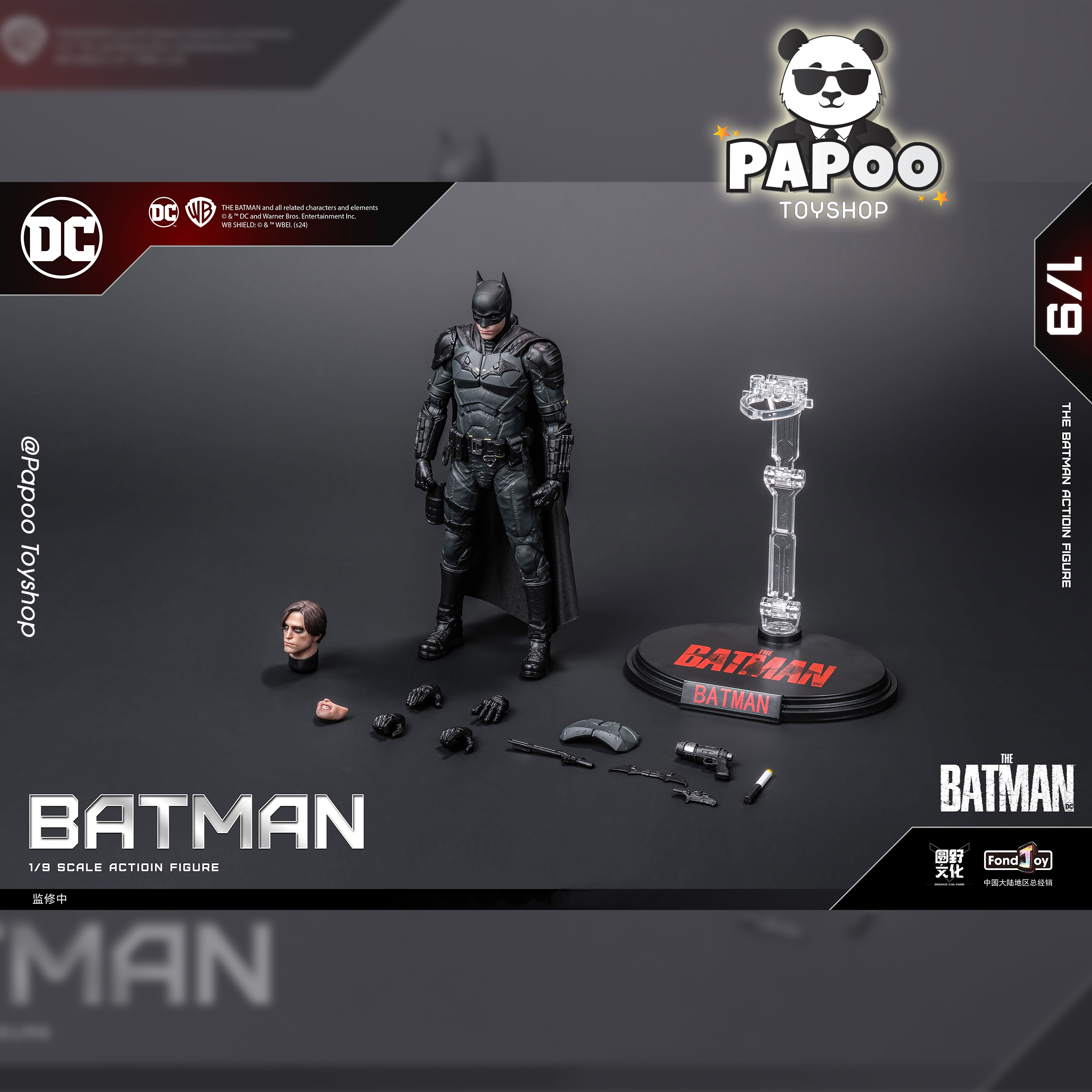 Fonjoy DC 1/9 Batman - Robert Pattinson Deluxe Edition (kèm head mặt thật) 19.5cm